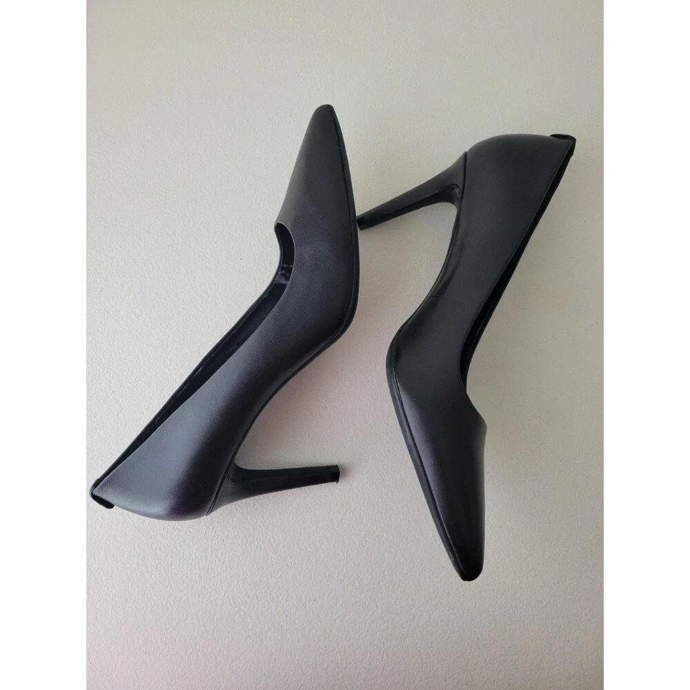 Michael Kors Classic Black Leather Pointed Toe Stiletto Heels Pumps Women's 8M